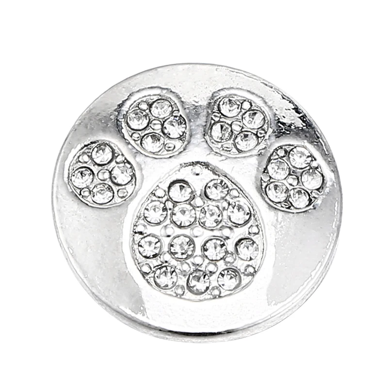Милые отпечатки собачьих лап оснастки ювелирные изделия пуговица со стразами