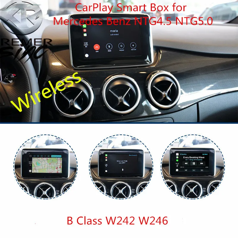 Aftermarket Беспроводной CarPlay Smart Box для Mercedes Benz W176 W246 W205 W207 W216 W212 W218 NTG4.5 NTG5.0