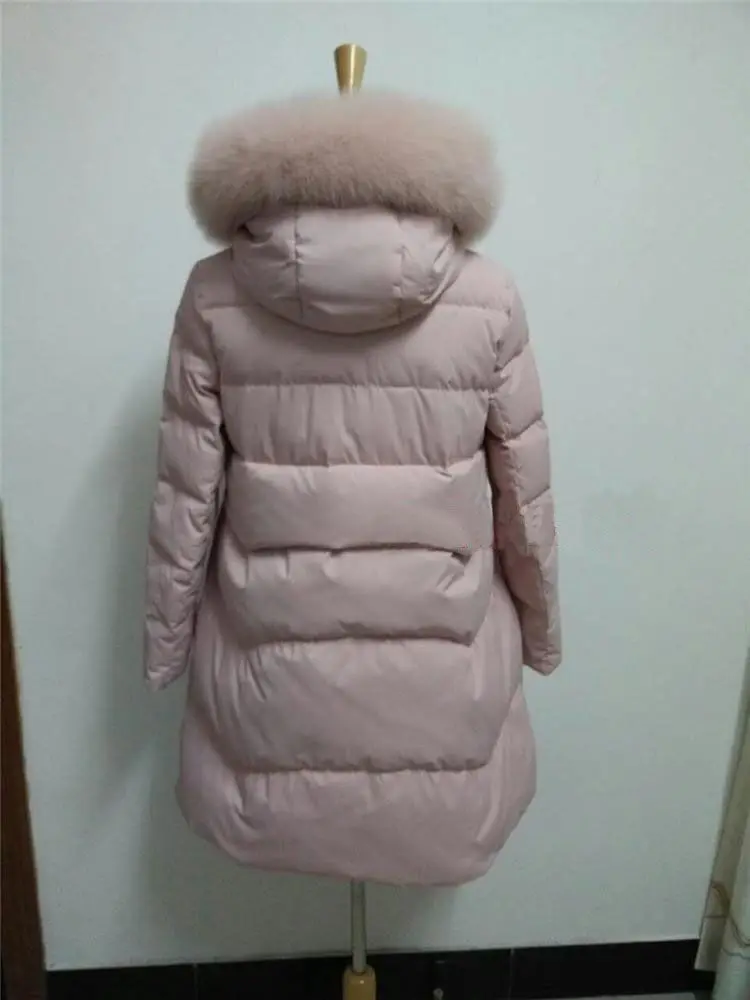 5XL Женское пальто с воротником из лисьего меха, зимнее пальто, женское пуховое пальто, очень теплая зимняя куртка, уплотненная теплая Женская парка