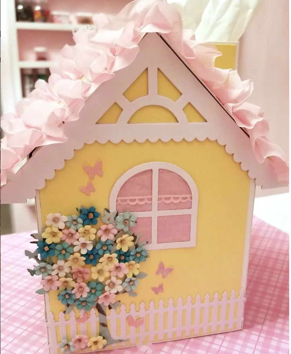 Большой Домик коробка для салфеток трафареты резки металла сделай сам