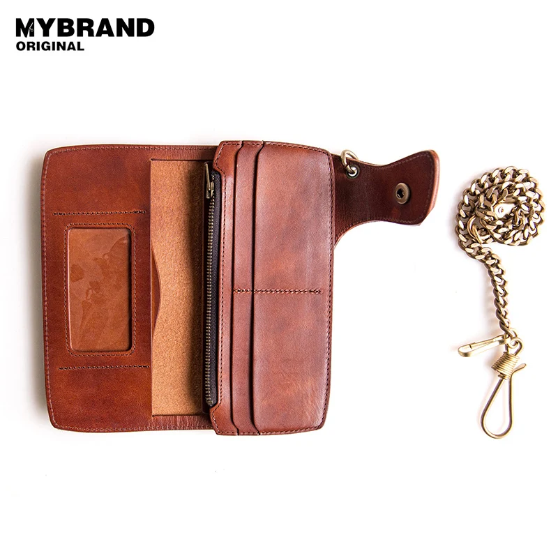 Mybrandoriginal кожа коровы долго бумажник для Для мужчин Винтаж Пояса из натуральной