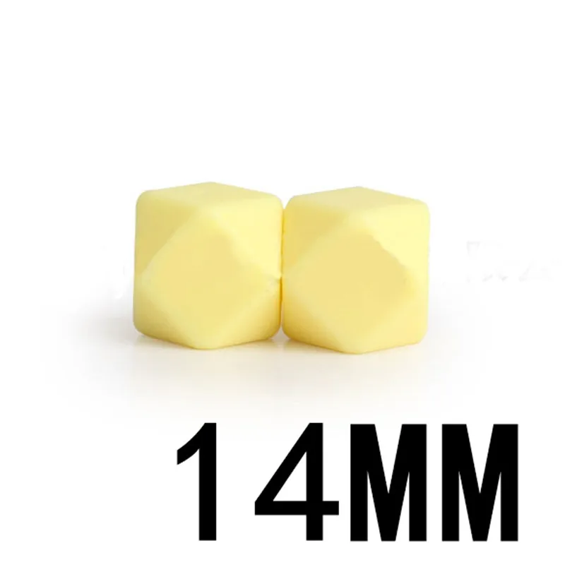 33 Cream Yellow 30 шт силиконовые бусины 14 мм безопасные пищевые шестигранные Силиконовые Бусины Цвет на выбор силиконовый Прорезыватель для детского силиконового ошейника - Цвет: 33 Cream Yellow