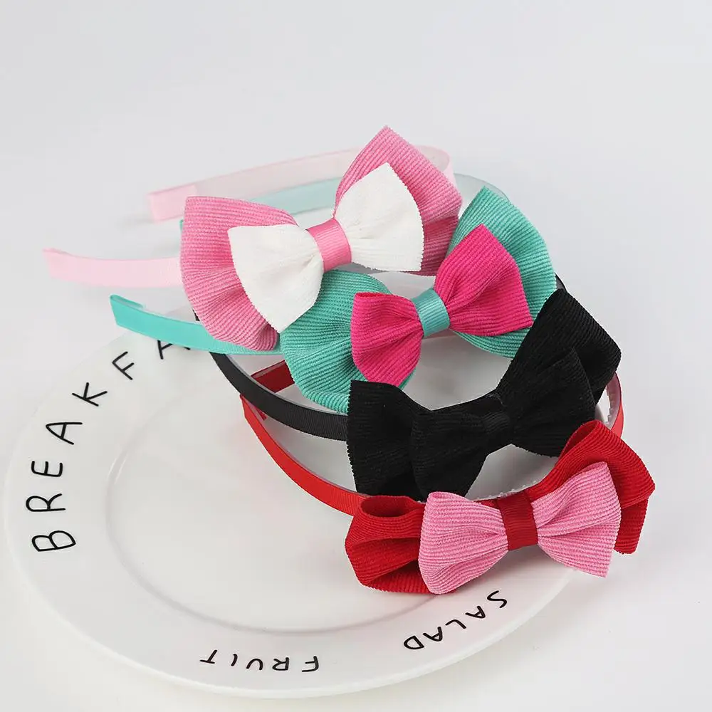 Новый стиль двойной бант однотонный бант-бабочка детский обруч для волос |