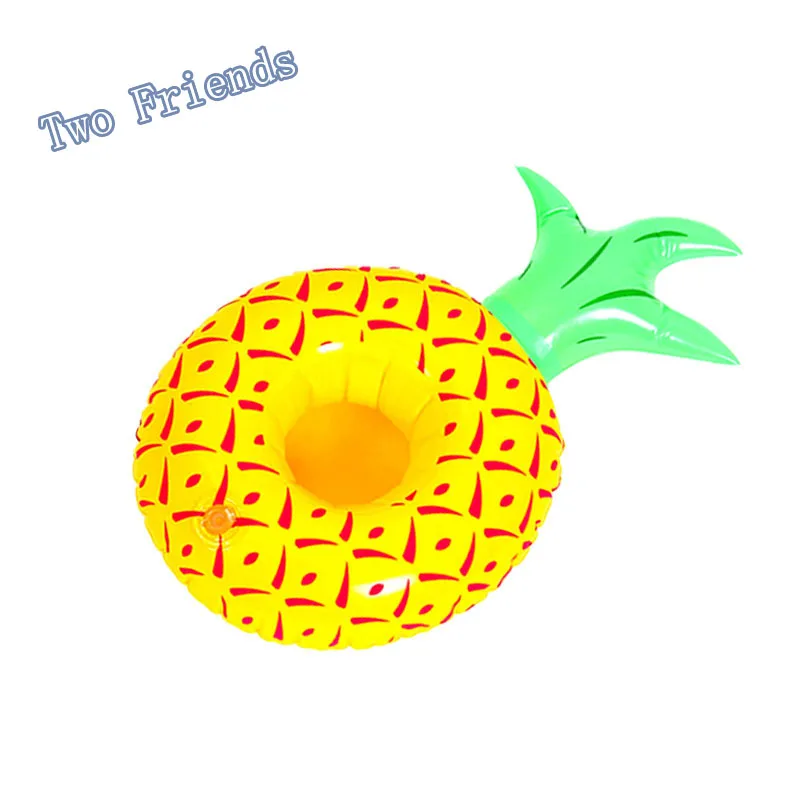 MN02103 pineapple Летний бассейн плавающая чашка держатель Надувной Держатель чашка для напитков 10 шт./ste пляжная подставка для телефона Плавающие для ванны игрушки оптом - Цвет: MN02103 pineapple