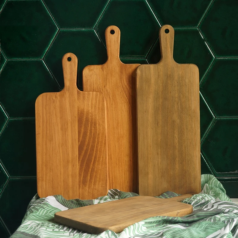 Сладкий деревянный поднос для хлеба с ручкой, винтажная разделочная доска, деревянная тарелка для пиццы, скандинавская доска для тортов, реквизит для фотографии еды.
