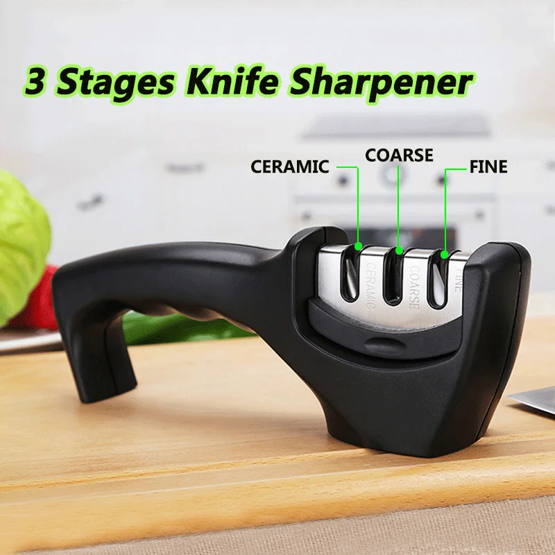 FHEAL быстрая точилка 3 этапа профессиональная для ножей нескользящий вольфрамовый