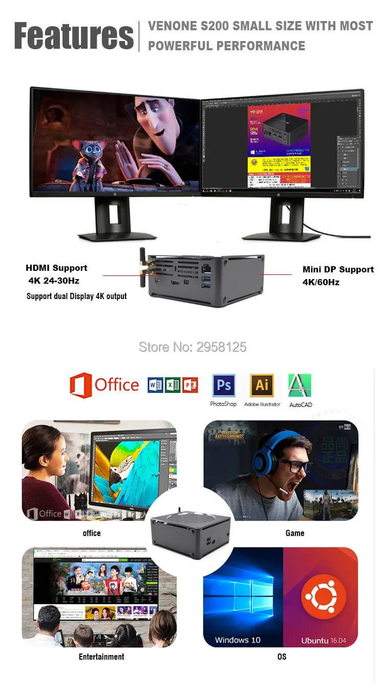 Coffee Lake Nuc Intel i9 8950hk 6 ядер 12 нитей Мини ПК Windows 10 Pro ddr4 AC WiFi настольный компьютер HD Mini DP