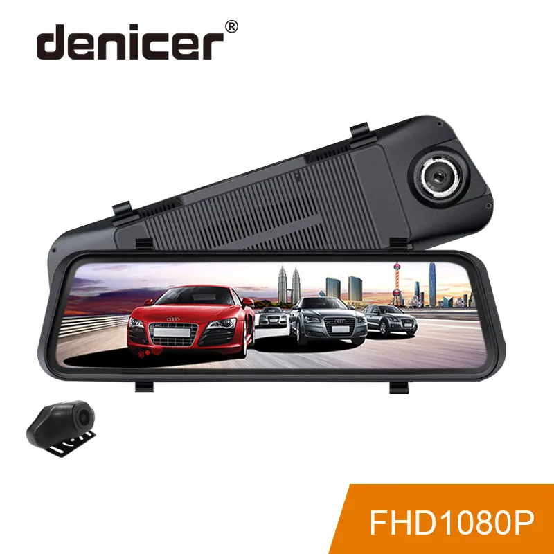 Denicer 9 35 дюймовый автомобильный видеорегистратор Потоковое мультимедиа с двумя