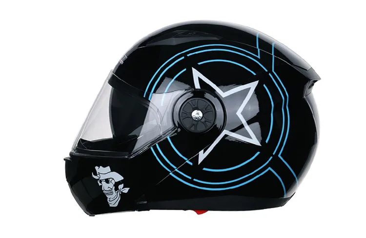 Мотоцикл JIEKAI анфас шлем с двойными линзами для мужчин Электрический moto rbike для верховой езды гоночное кожаный чехол из искусственной кожи(шлем capacestes moto