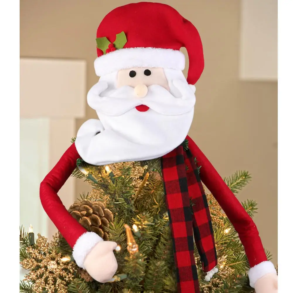 Santa Claus topper OurWarm DIY войлочная Рождественская елка-календарь орнамент стикер дети родитель Подарки Игрушка веселое украшение для рождественской вечеринки Подарки на год - Цвет: Santa Claus topper