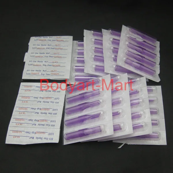 Новинка 50 шт. одноразовые пурпурные короткие наконечники для татуировок 9RT