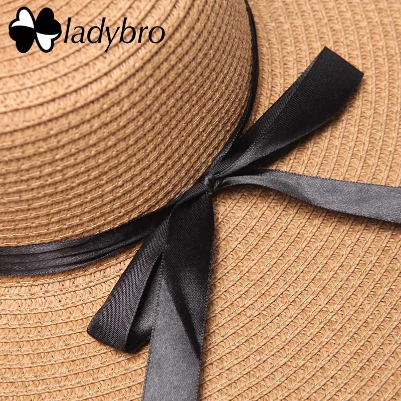 Шляпа женская Соломенная с бантом и широкими полями летняя | Аксессуары для