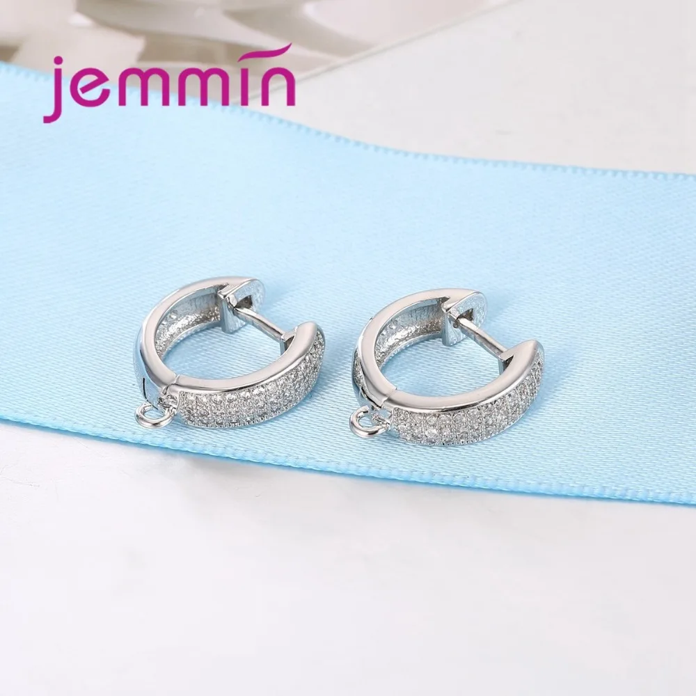 Полностью прозрачные серьги Стразы 3 ряда Серебряные Крючки компоненты для