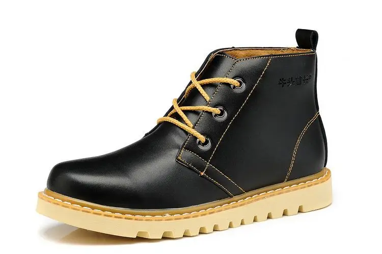 Spring boots outdoor men's casual shoes leather high-top Korean version of tooling | Обувь