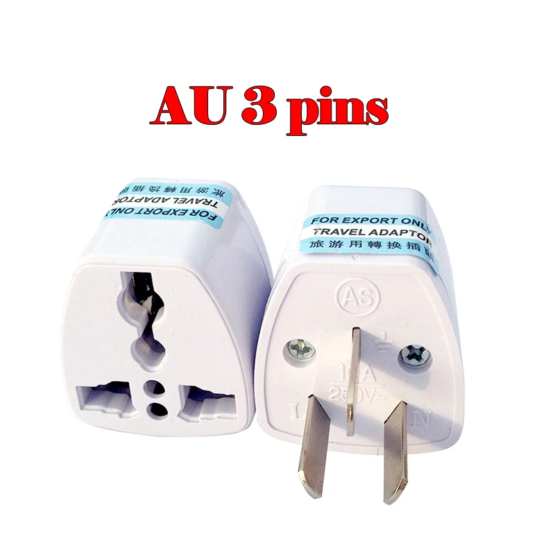 AU 3 pins Новое поступление, 1 шт., универсальное зарядное устройство для Великобритании, США, Австралии, ЕС, AC, розетка, зарядное устройство для путешествий, адаптер, конвертер, Япония, Китай, Америка - Цвет: AU 3 pins