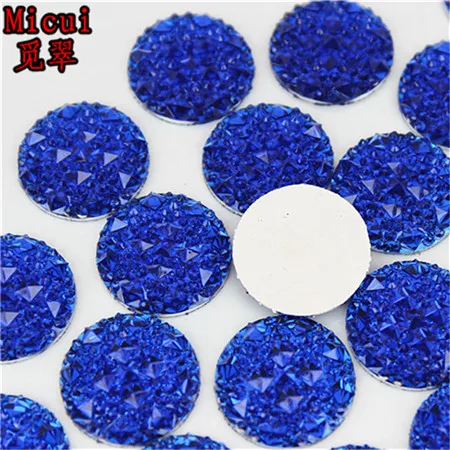 blue Micui, 50 шт, 20 мм, круглые стразы из смолы с плоской задней поверхностью, камни, бусины для скрапбукинга, ремесла, ювелирные изделия, аксессуары MC414 - Цвет: blue