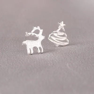 

100% 925 Solid Real Sterling Silver Piercing Bowknot Crown Star Stud Earrings For Women Girls Brincos pendientes Brincos eh979