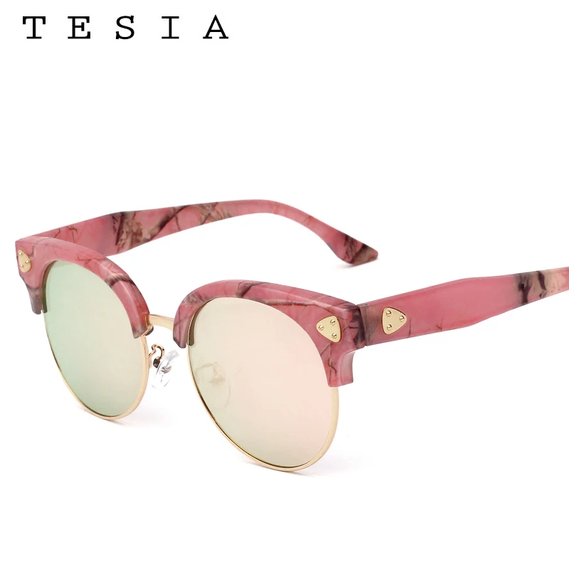 

TESIA 2016 Oval Sunglasses Women Brand Designer Mirrored Sun Glasses Female UV400 Eyewear Oculos T617