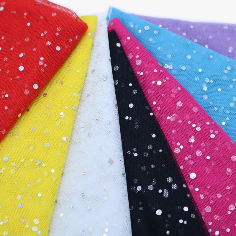 Блестящая точечная блестящая Лоскутная органза лазерное ремесло сделай сам