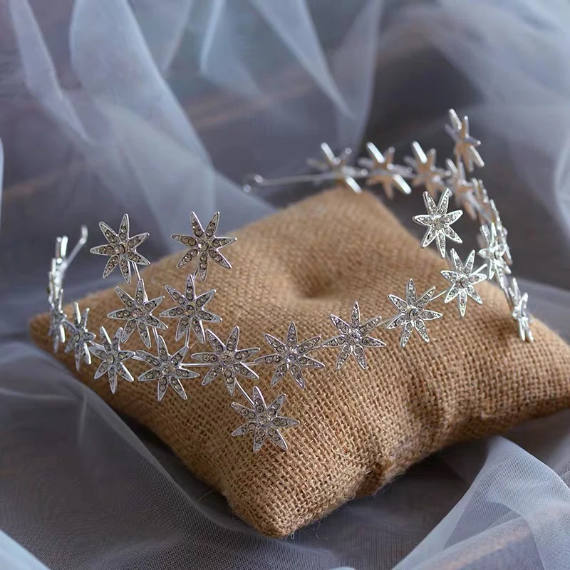 Европейский кристалл свадьба тиары-повязки для волос Ободки вечерние украшения
