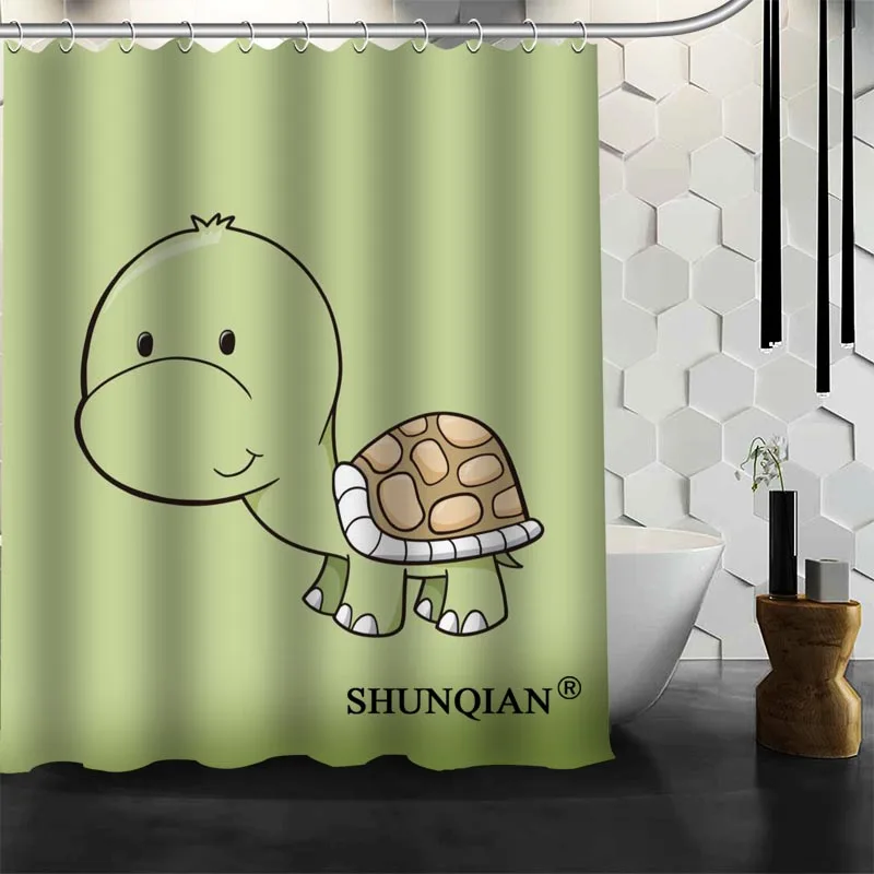 New Custom Tortoise Shower Curtains Polyester Bathroom Waterproof Bath Curtain Size 150X180cm165X200cm180X200cm | Дом и сад