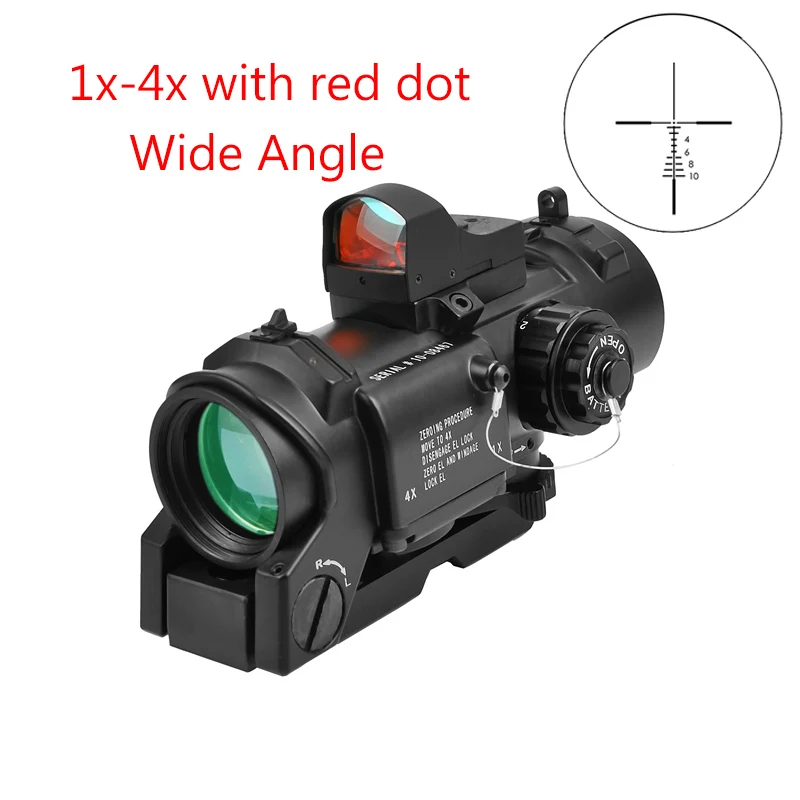 5 Тактический 1x-4x фиксированной двойного назначения Сфера с Мини Red Dot прибор с прицелом-красной точкой зрения для стрельба из винтовки - Цвет: 5