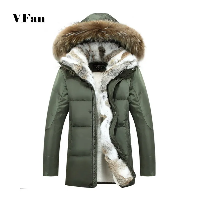 2016 новое поступление мужские пуховики с меховым воротником модная Толстая