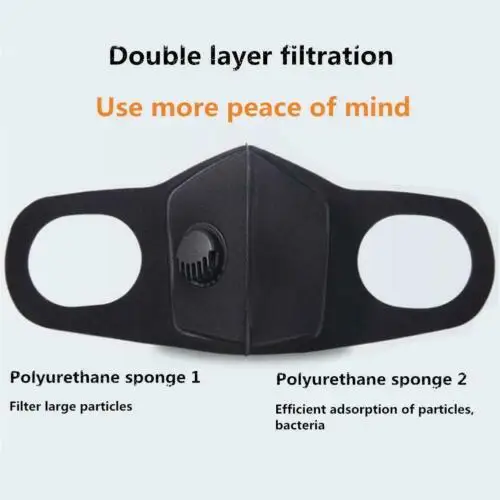 Анти PM 2,5 пыльца дыхательная маска моющаяся Анти-туман фильтр с активированным углем