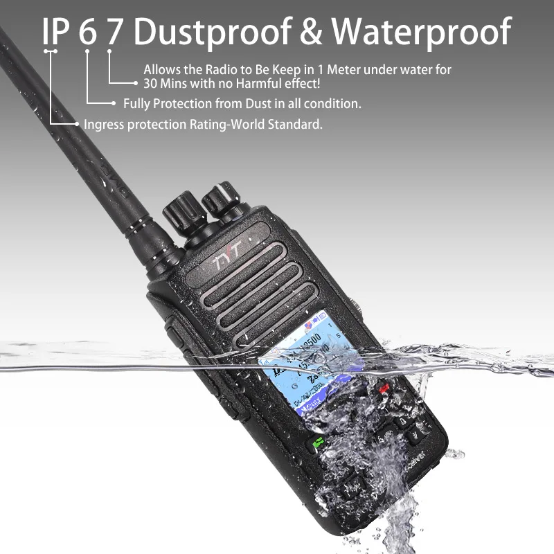 Популярная рация DMR TYT с GPS водонепроницаемая IP67 цифровая MD 390 Двухдиапазонная VHF UHF