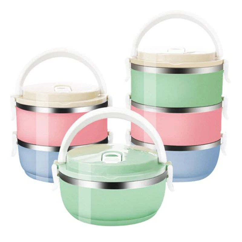 Stainless Steel dinnerware Sets Portable instant noodles bowl Food Thermo Lunch boxs Kids family Thermal box lunch supplies | Дом и сад