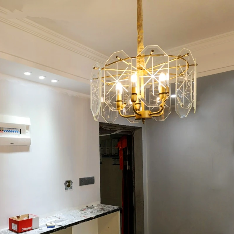 Американская светодиодный ная стеклянная светодиодная люстра E14 потолочный