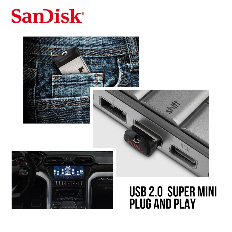 100% Оригинальные флеш накопители SanDisk USB 2 0 SDCZ33 64 ГБ 32 16 8 накопитель usb для ПК|USB
