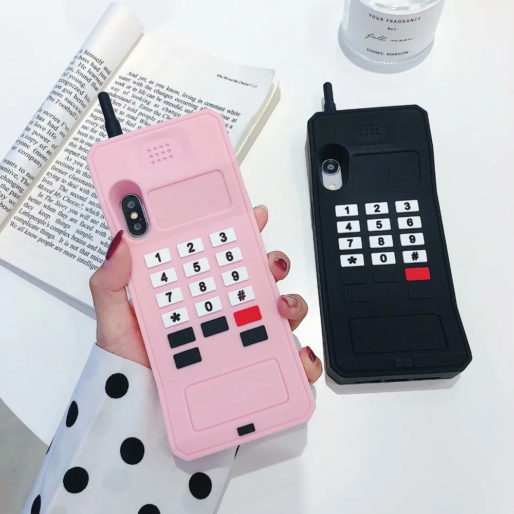 Винтажная модель телефона чехлы для iPhone 7 8 6 6s Plus X XR XS Max силиконовая задняя крышка