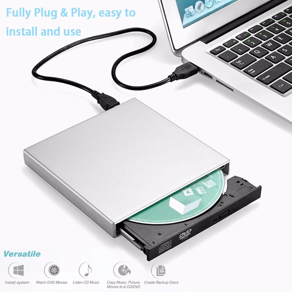 Внешний портативный DVD проигрыватель SOONHUA USB 2 0 для ноутбука Windows 7/8|CD-плееры| |