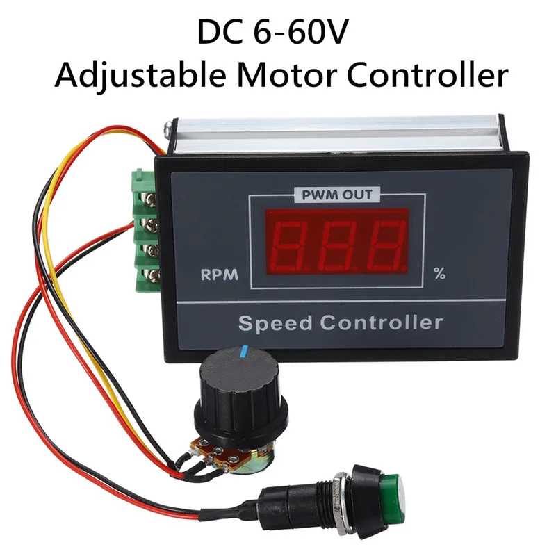 DANIU Mini 30A DC Мотор Скорость ШИМ контроллер Регулируемый контроллер двигателя с цифровым дисплеем DC6V-60V 0A-30A