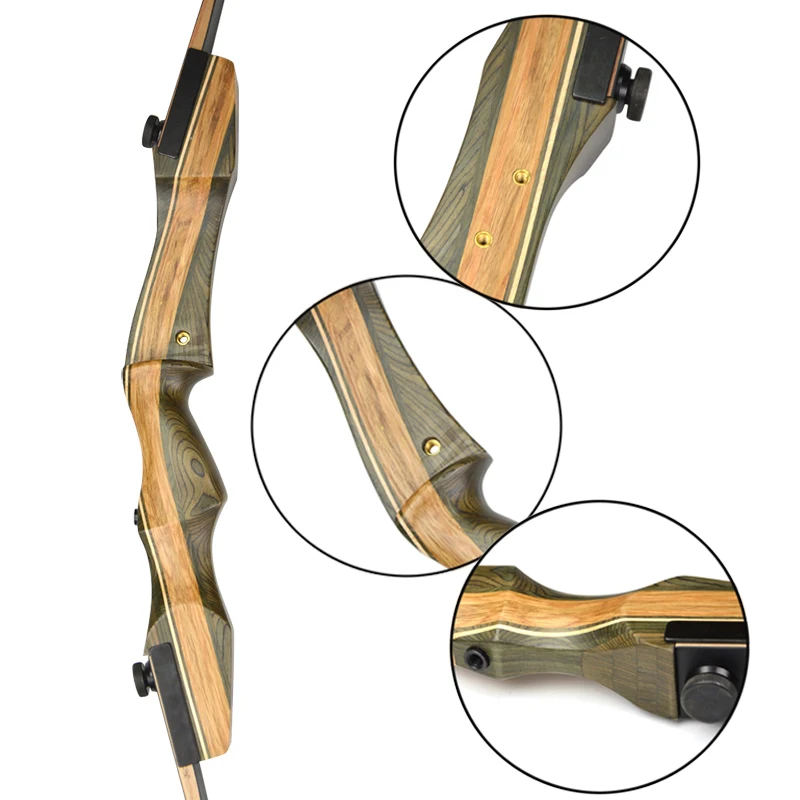 1pc 62 inch Archery Recurve Bow 30-60lbs Hunting Right Hand Traditional Wooden Riser For Shooting Accessories | Спорт и развлечения