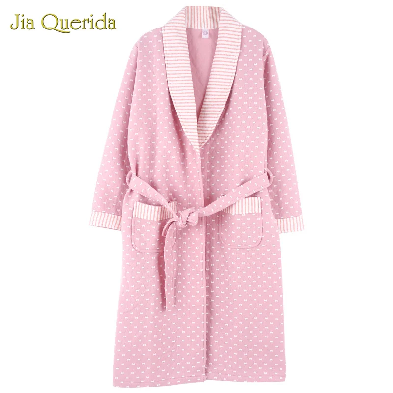 Женский халат хлопковый Халат женское нижнее белье кимоно женский розовый
