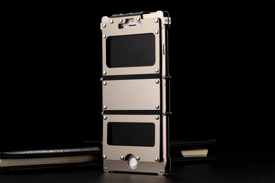 silver Роскошные 24K позолоченный металлический чехол для Apple iPhone 7/7 Plus/8/8 Plus/6 6s/6s плюс Нержавеющая сталь с вертикальной Откидывающейся Крышкой чехол Крышка - Цвет: silver