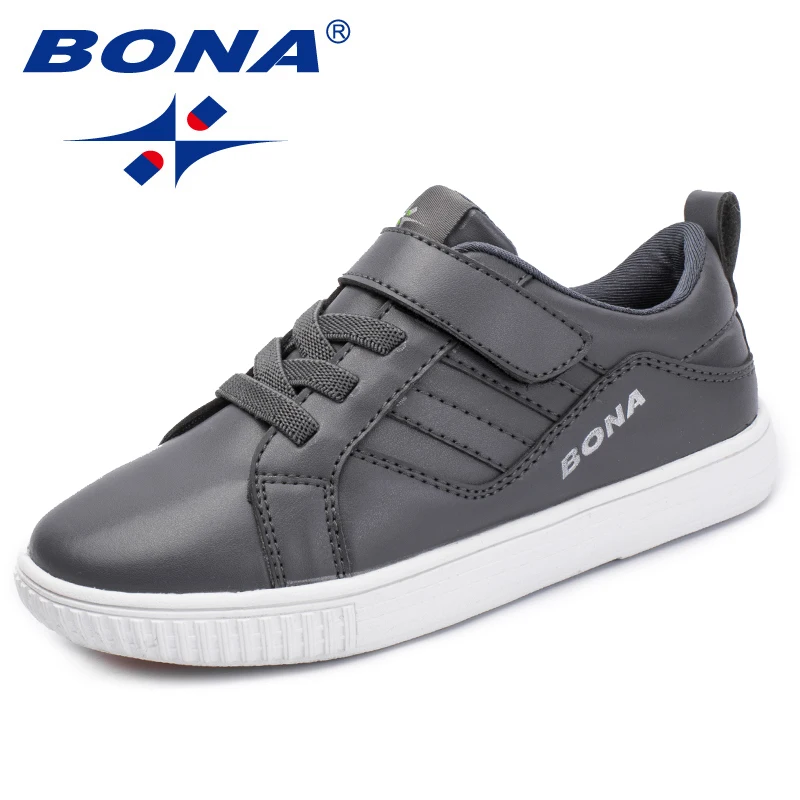 BONA New Fashion Style Children Casual Shoes Synthetic Girls Flats Hook &amp Loop Boys Loafers Outdoor Sneakers Free Shipping | Детская