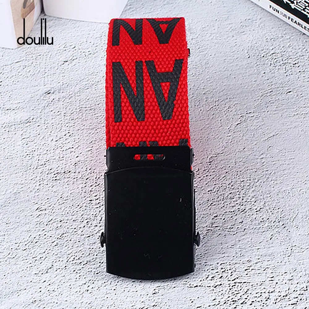 Canvas Belt 115 см нейтральный нейлоновый холщовый ремень с автоматической пряжкой, студенческий ремень, цвет, ремни для мужчин и женщин - Цвет: Canvas Belt