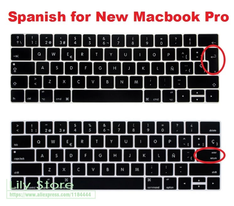 Для Macbook Pro 13 15 A1706 A1989 A1707 A1990 A2159 с сенсорной панелью евро/США испанский силиконовый чехол для клавиатуры защита кожи