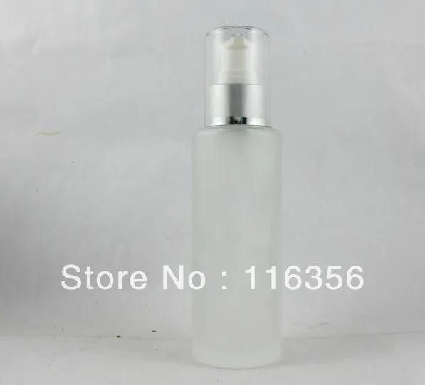 Бутылка из матового стекла 100 мл с насосом для прессования серебра|100ml frosted glass