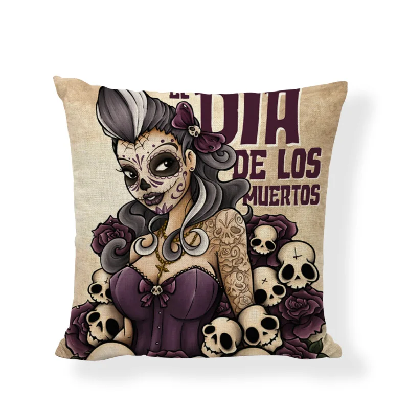 Украшение для дома в готическом стиле|sugar skull cushion covers|cushion coverskull cover |