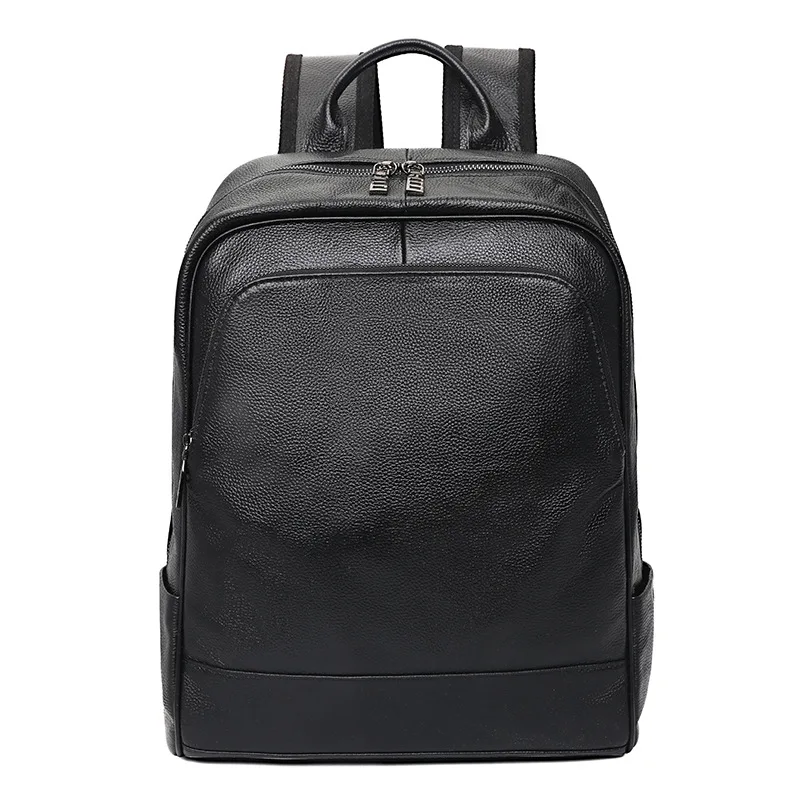 New Brand 100% Cow Genuine Leather Men Backpacks Fashion Real Natural Leather Student Backpack Boy Luxury Computer Laptop Bag