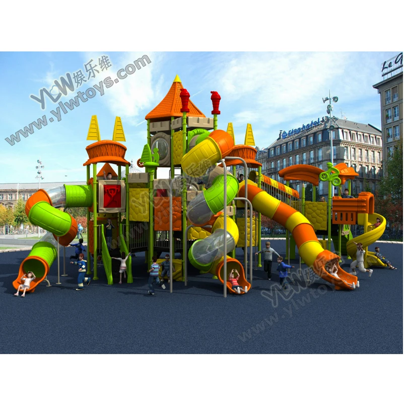 

2017 large amusement plastic outdoor playground slide with CE/TUV park playground equipment play structure