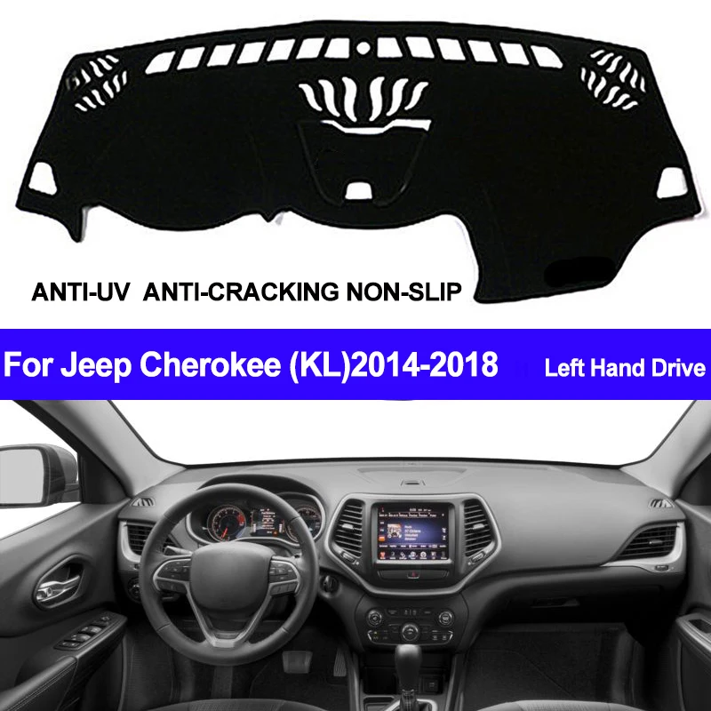 

TAIJS Car Dashboard Cover Dash Mat For Jeep Cherokee 2014 2015 2016 2017 2018 Sun Shade Automobile DashMat Pad Carpet Anti-UV