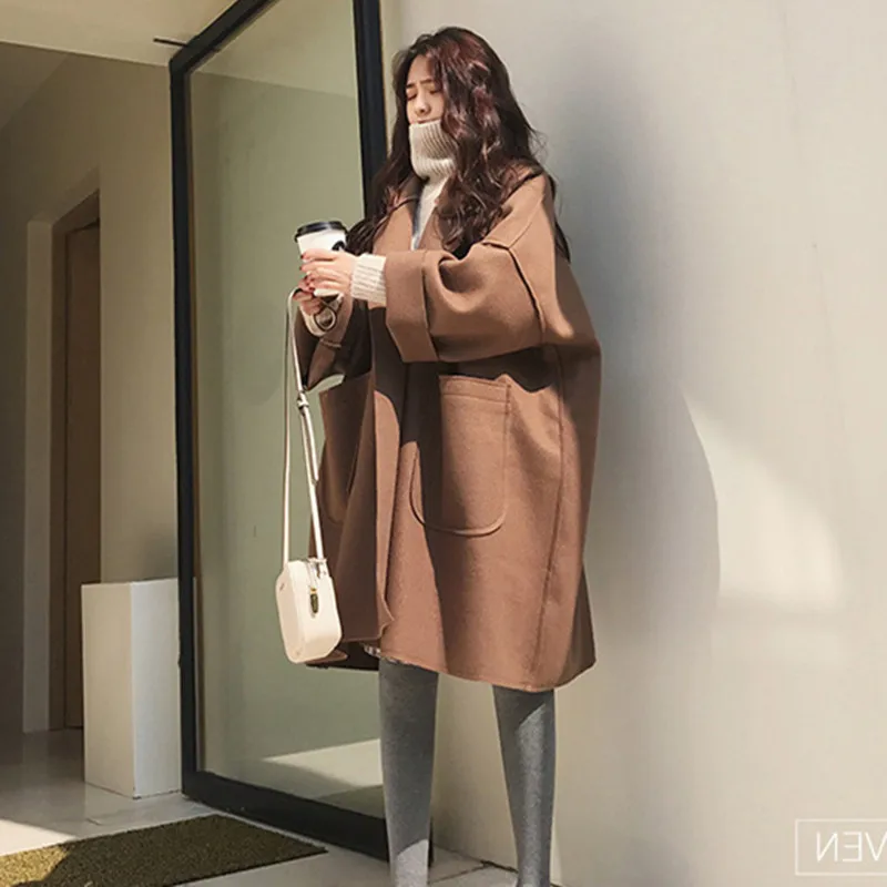 Evasu Lou Parkas женские 2018 новые осенние и зимние ретро кашемировая шерсть с длинными