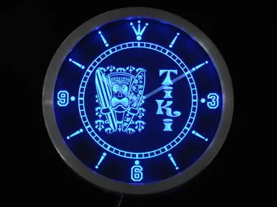 

Nc0348 Tiki Bar маска серфера пиво неоновые световые знаки светодиодный настенные часы