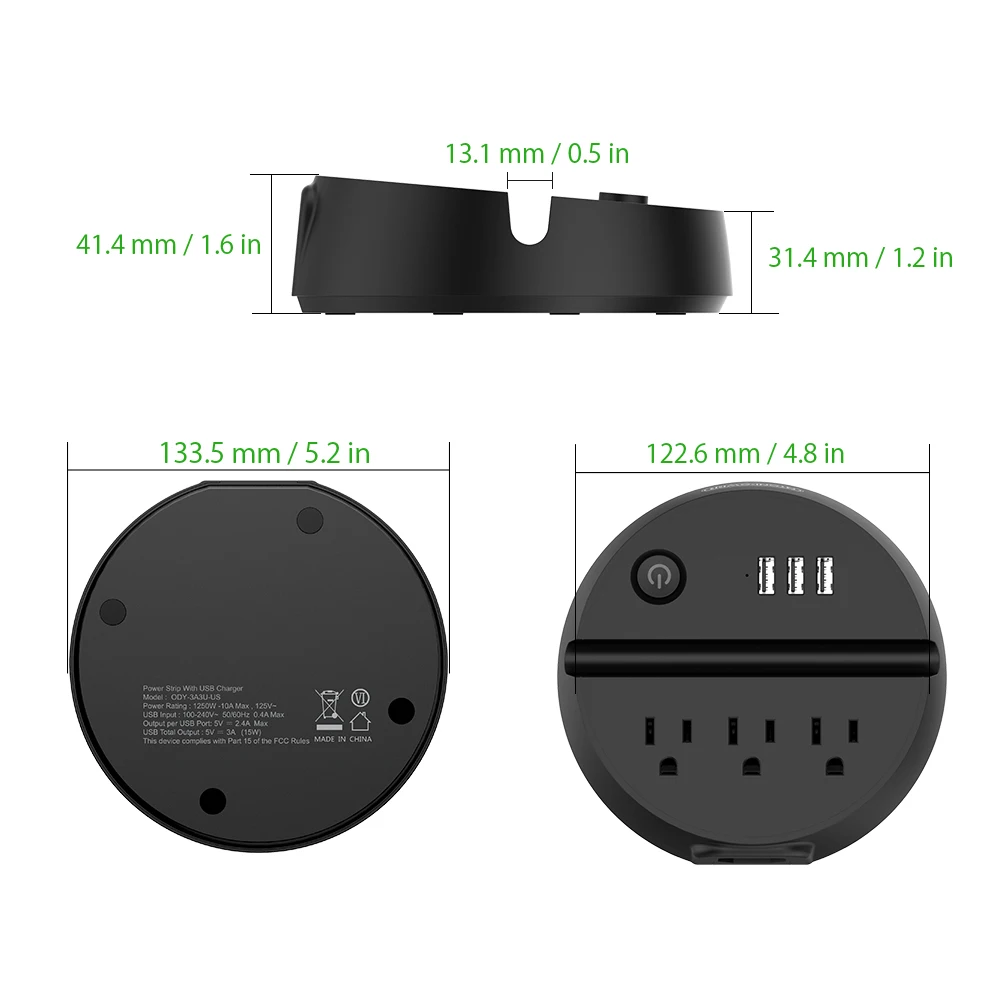 NTONPOWER ODY Портативный USB дорожный удлинитель US электрическая розетка 3 розетки переменного тока 3 порта usb для зарядки с держателем для телефона
