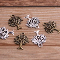 30pcs 1621mm plant charms tree pendant two color diy retro jewelry necklace bracelet earrings marking